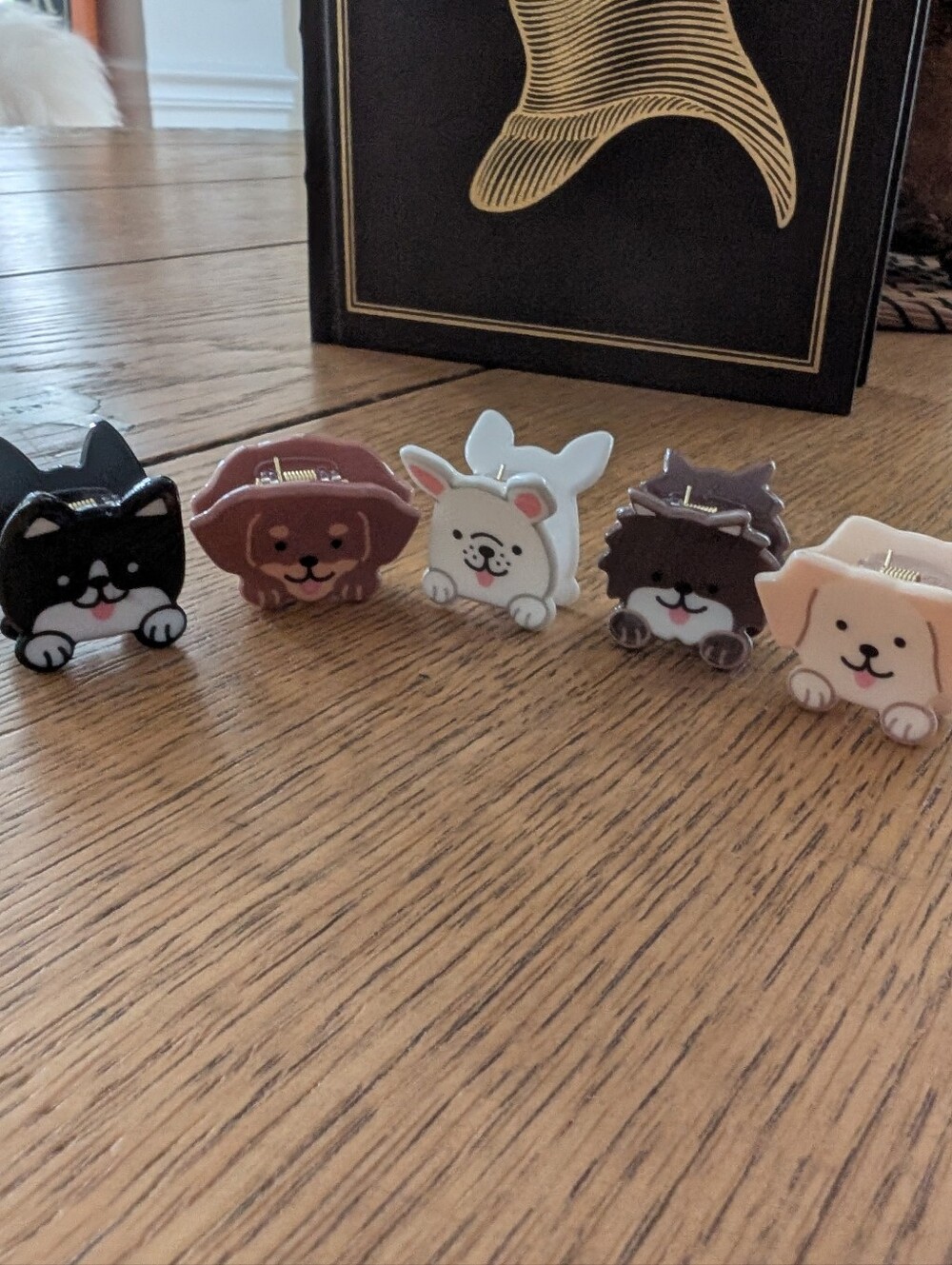 Cute Dog Face Small Pet Hair Clips - Set Of 5
